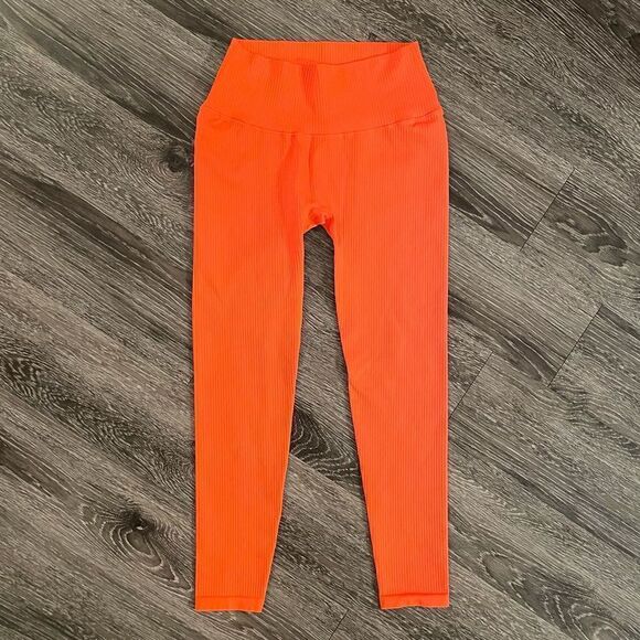 Balance Athletica Linear Legging Ribbed Seamless in Sunset Orange NWOT - Picture 1 of 8